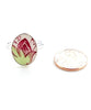 Simple Rose Bud Vintage Pottery Oval Ring- Size 8.5