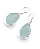 Coke Bottle Blue Sea Glass Open Back Drop Earrings