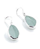Coke Bottle Blue Sea Glass Open Back Drop Earrings