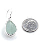Coke Bottle Blue Sea Glass Open Back Drop Earrings