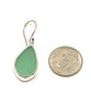 Soft Green Sea Glass Open Back Drop Earrings