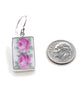 Double Roses Vintage Pottery Large Rectangle Single Drop Earrings