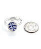 Blue & White Vine Vintage Pottery Oval Ring- Size 7.5