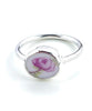 Romantic Pink Rose Vintage Pottery Oval Ring- Size 7
