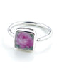 Delicate Pink Rose Vintage Pottery Square Ring- Size 7