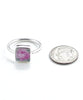 Delicate Pink Rose Vintage Pottery Square Ring- Size 7