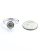 Simple Brown & Green Flower Round Vintage Pottery Ring- Size 4.5