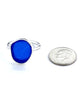Cobalt Blue Sea Glass Ring Simple Round Band - Size 7.5