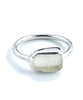 Clear Sea Glass Ring Simple Round Band - Size 6.5