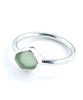 Light Olive Green Sea Glass Ring Simple Round Band - Size 6.5