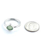 Light Olive Green Sea Glass Ring Simple Round Band - Size 6.5