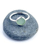 Soft Sage Green Sea Glass Ring Simple Round Band - Size 6.5