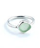 Soft Sage Green Sea Glass Ring Simple Round Band - Size 6.5