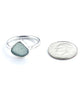 Grey Sea Glass Ring Simple Round Band - Size 6