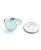 Soft Aqua Sea Glass Marble Ring Simple Round Band - Size 6