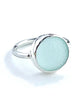 Soft Aqua Sea Glass Marble Ring Simple Round Band - Size 6