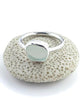 Soft Aqua Clear Sea Glass Ring Simple Round Band - Size 4.5