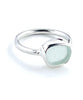Soft Aqua Clear Sea Glass Ring Simple Round Band - Size 4.5