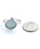 Grey Sea Glass Ring Simple Round Band - Size 4.5