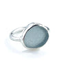 Grey Sea Glass Ring Simple Round Band - Size 4.5