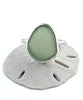 Soft Olive Green Sea Glass Ring Simple Round Band - Size 9