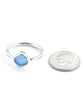 Soft Blue Sea Glass Ring Simple Round Band - Size 8