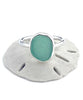 Soft Green Sea Glass Ring Simple Round Band - Size 8