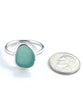 Soft Green Sea Glass Ring Simple Round Band - Size 8
