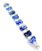 Blue & White Vintage Pottery Double Link Shard Bracelet - 8