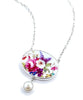 Flower Bouquet Vintage Pottery and Pearl Necklace