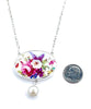 Flower Bouquet Vintage Pottery and Pearl Necklace