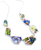 Various Blue Floral Vintage Pottery 7 Piece Shard Necklace