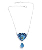 Bold Blue Spanish Vintage Pottery and Blue Sea Glass Necklace