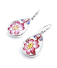 Red & Yellow Flower Vintage Pottery Drop Single Drop Earrings