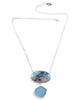 Large Abalone with Textured Aqua Necklace