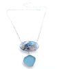 Large Abalone with Textured Aqua Necklace
