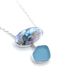 Large Abalone with Textured Aqua Necklace