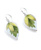 Yellow Daisy Leaves Vintage Pottery Large Leaf Single Drop Earrings