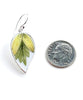 Yellow Daisy Leaves Vintage Pottery Large Leaf Single Drop Earrings