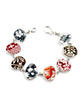Black, Brown Red & Rust Patterned Vintage Pottery Natural Shape Bracelet - 7 3/4