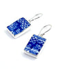 Blue & White Blue Willow Vintage Pottery Rectangle Single Drop Earrings
