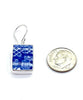 Blue & White Blue Willow Vintage Pottery Rectangle Single Drop Earrings