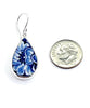 Blue & White Flower Vintage Pottery Single Drop Earrings