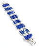Blue Willow Vintage Pottery Double Link Shard Bracelet - 7 3/4