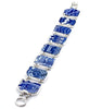 Blue Willow Vintage Pottery Double Link Shard Bracelet - 7 3/4