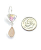 Flower Cluster Vintage Pottery with Pink Sea Glass Double Drop Earrings
