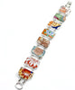 Asian Rust Colored Vintage Pottery Double Link Rectangle Bracelet - 8
