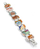 Asian Rust Colored Vintage Pottery Double Link Rectangle Bracelet - 8