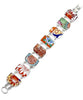 Asian Rust Colored Vintage Pottery Double Link Rectangle Bracelet - 8