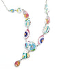Pink and Aqua Floral Vintage Pottery 13 Piece Y-Necklace